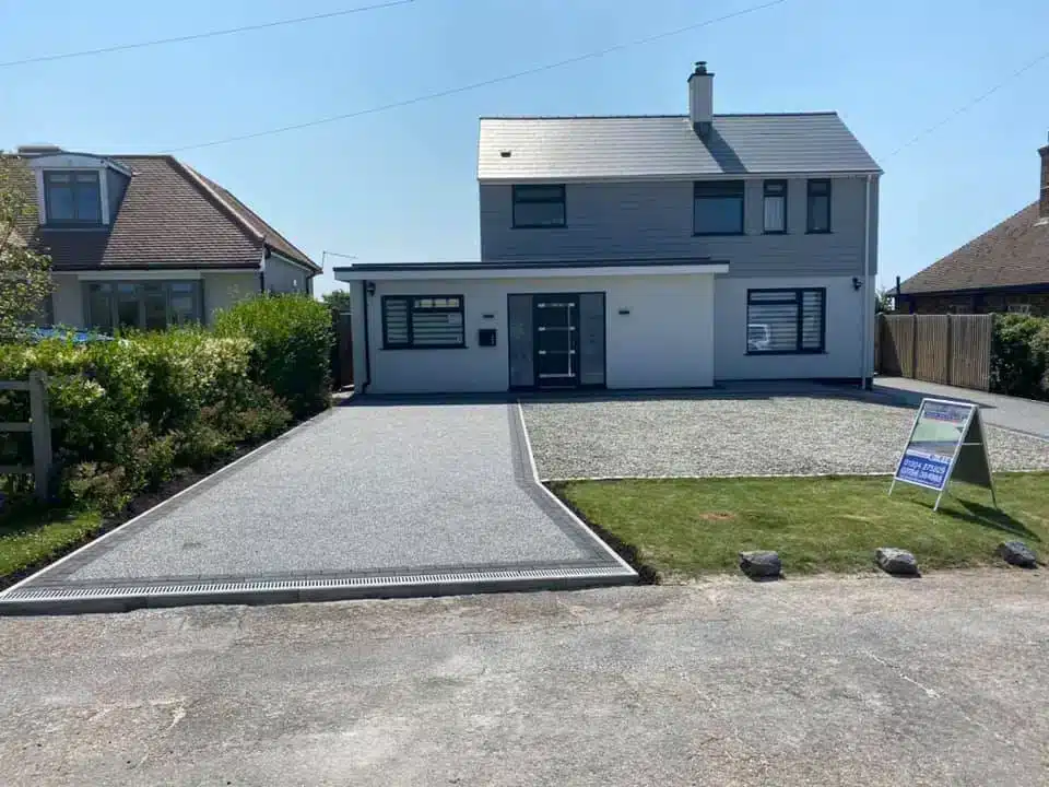 Resin bound driveway installed at a modern detached residential property